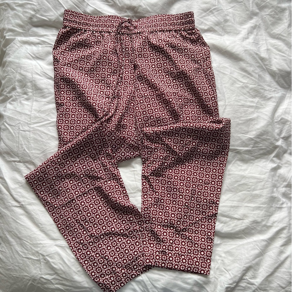 J. Crew Red Patterned Pants NWOT